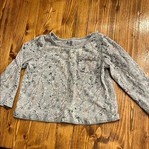 Floral Gray Kids Long Sleeve Shirt